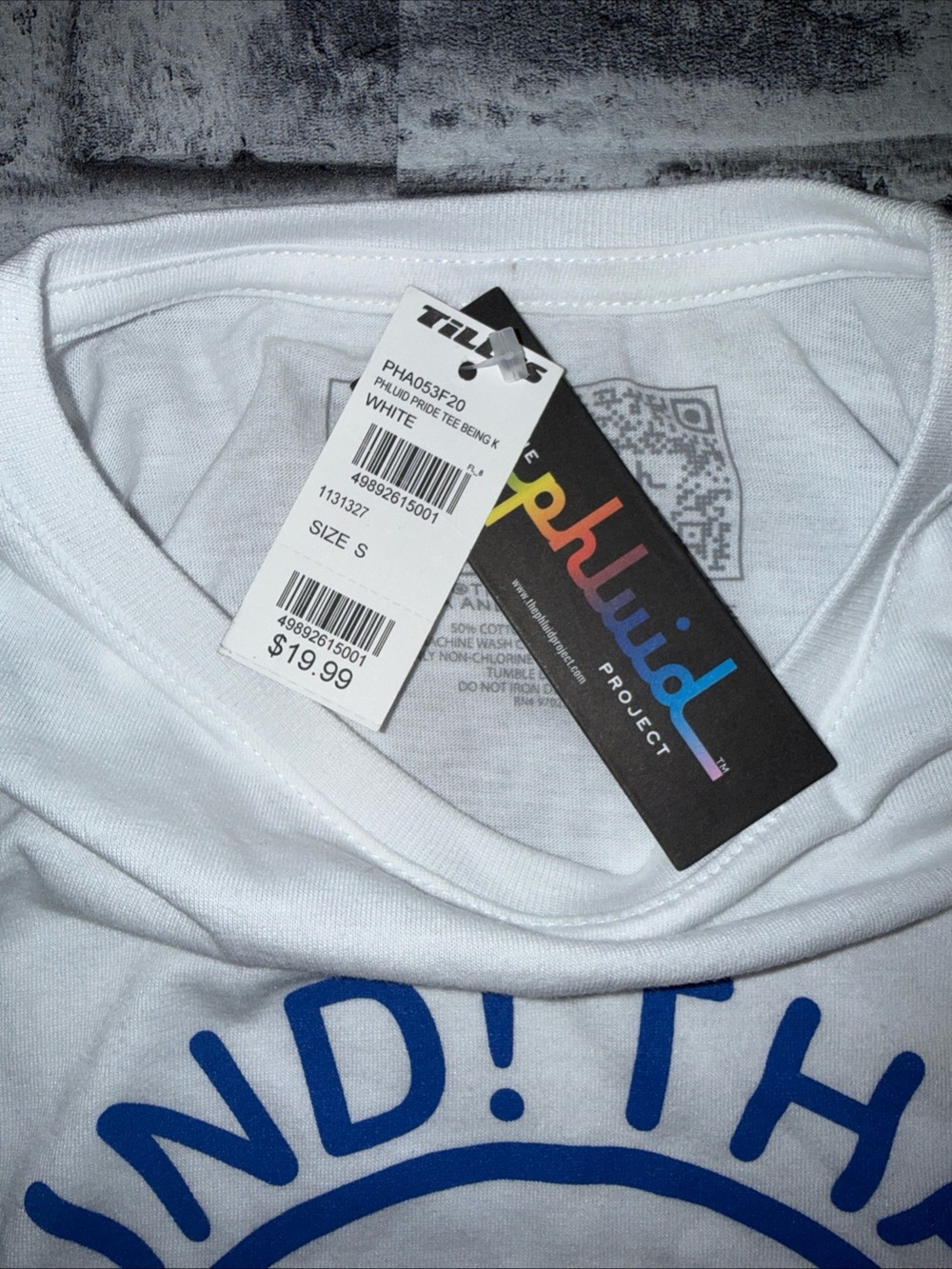 NWT Phluid Project T-Shirt Thank You for Being Kind Smiley Face White Size Small - Picture 4 of 5
